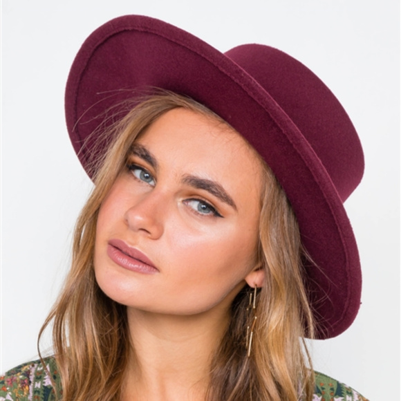 FEDORA HAT BURGUNDY - Picture 4 of 4